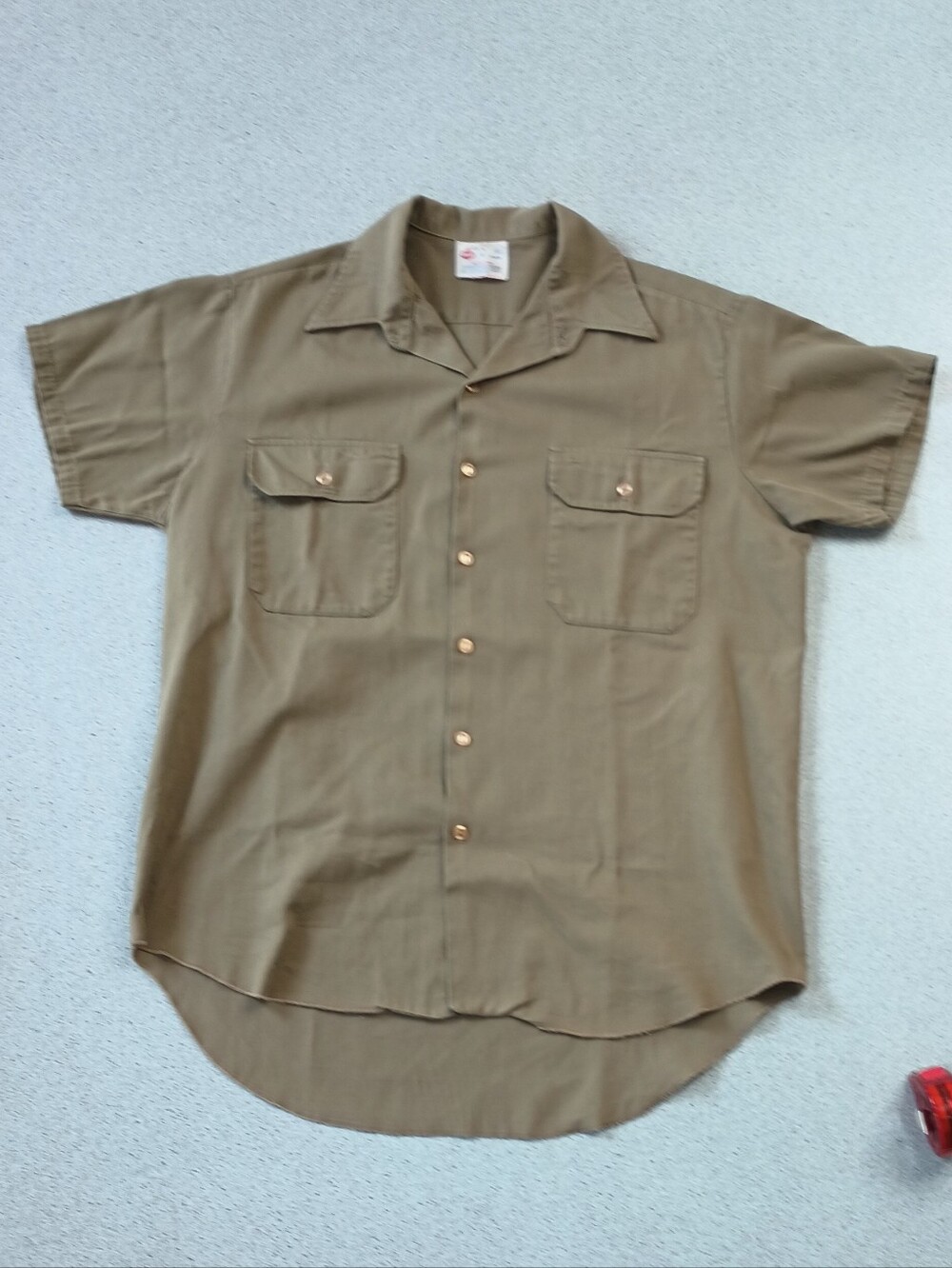Vintage King Gee Australia Cotton Twill Khaki Work Shirt OS (~16" Neck)